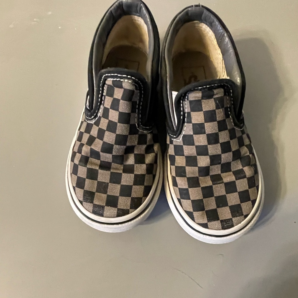 Toddler black/grey checkered vans - Picture 3 of 7
